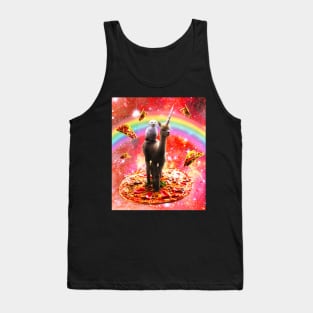 Space Owl Riding Alpaca Unicorn - Pizza & Taco Tank Top